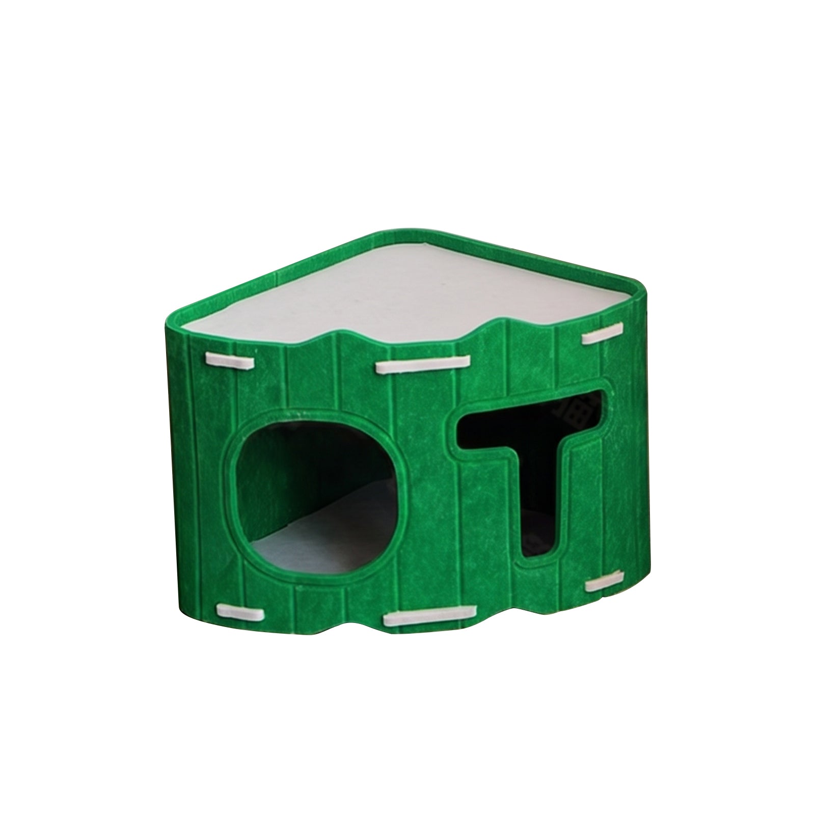 Warm Wool Cat Cave, Comfortable Pet Nest, Soft Cushion with Durable Felt, Double Opening Pets Bed for Indoor Outdoor Use, House with Trendy Design, Pet Shelter for Bedroom Living Room