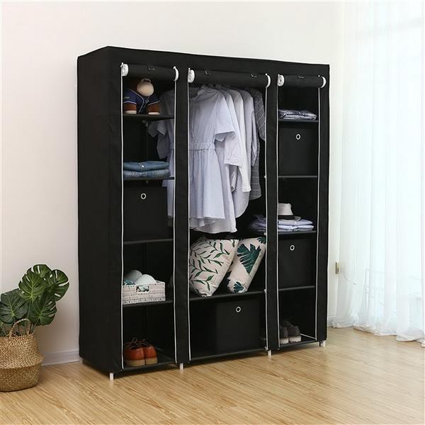 Portable Clothes Closet Wardrobe Storage Organizer with Non-Woven Fabric