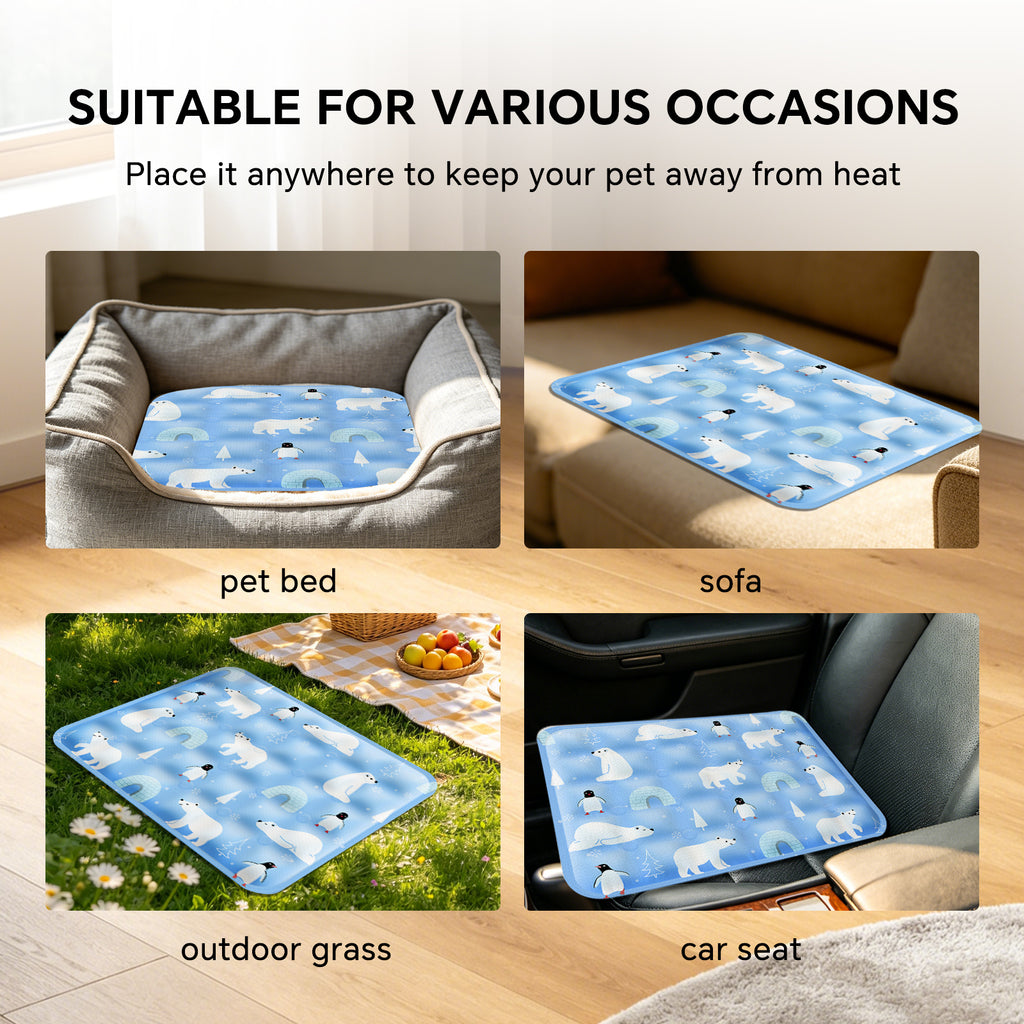 AEELLEEA Dog Cooling Pad, Washable Cooling Mat for Dogs & Cats, Summer Pet Cooling Bed for Crate Indoor Outdoor