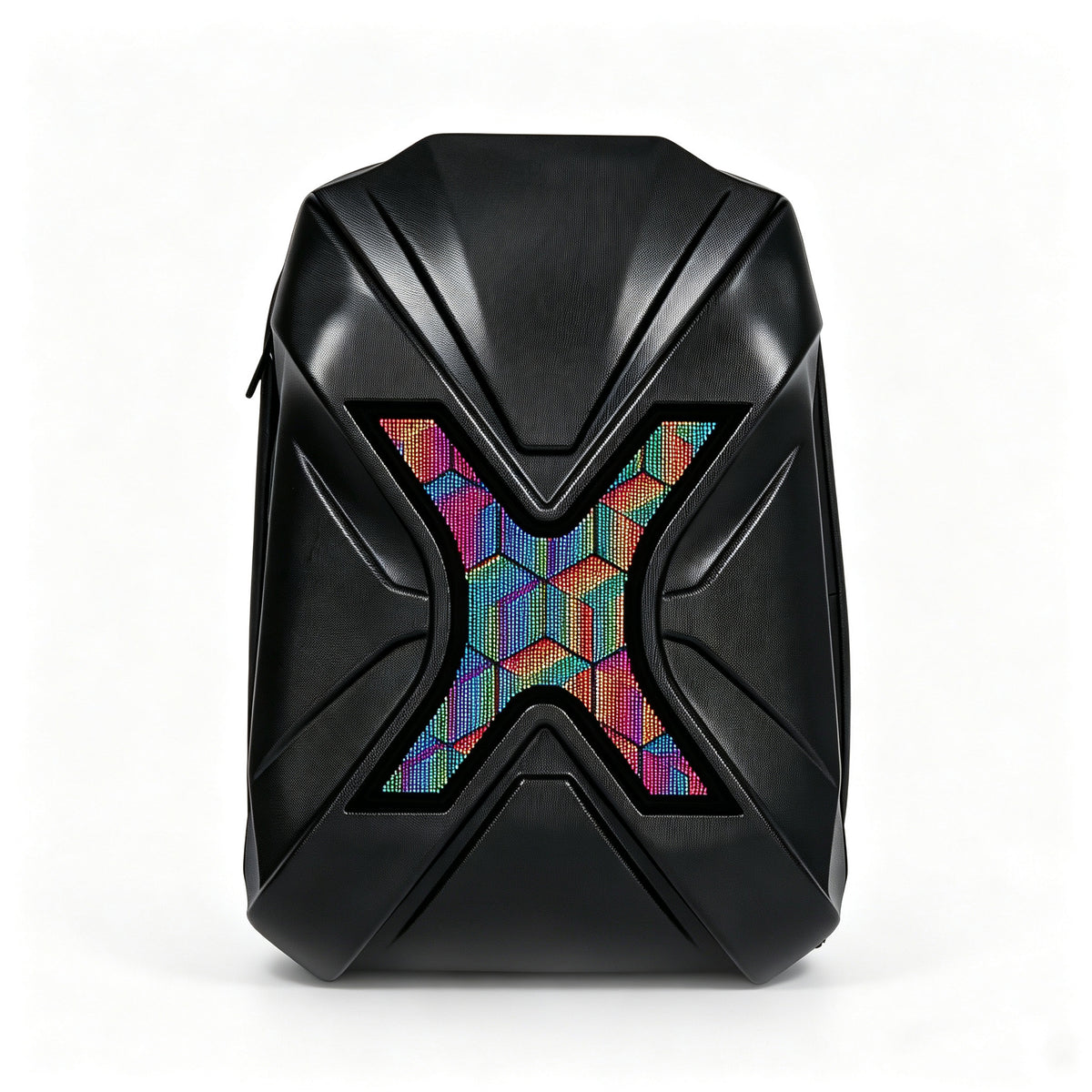 LED Knight Hard‑Shell Motorcycle Backpack for Men, Waterproof Motorbike Laptop Bag with DIY Programmable Full‑Color Displa