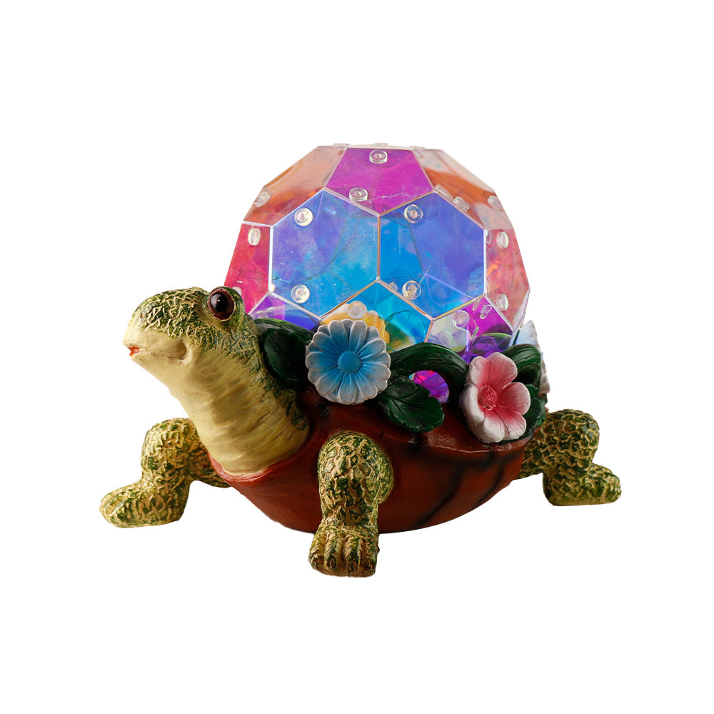 Outdoor Garden Decor Tortoise Statue with Warm White Accent Light, Decorative Landscape Ornament for Garden, Patio & Pathway