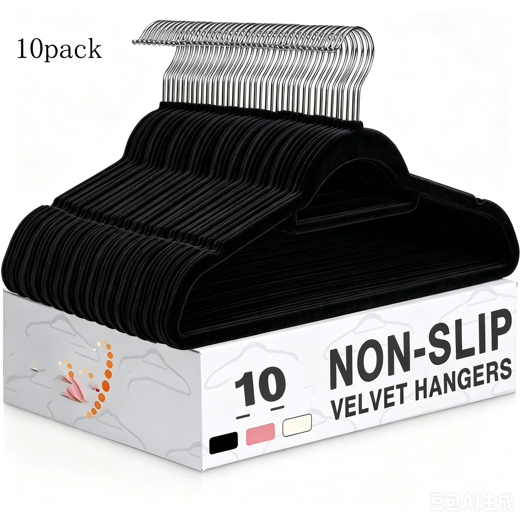 Only Hangers "Petite Size Black Velvet Suit Hangers - 20 Pack