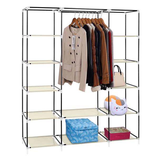 Portable Clothes Closet Wardrobe Storage Organizer with Non-Woven Fabric