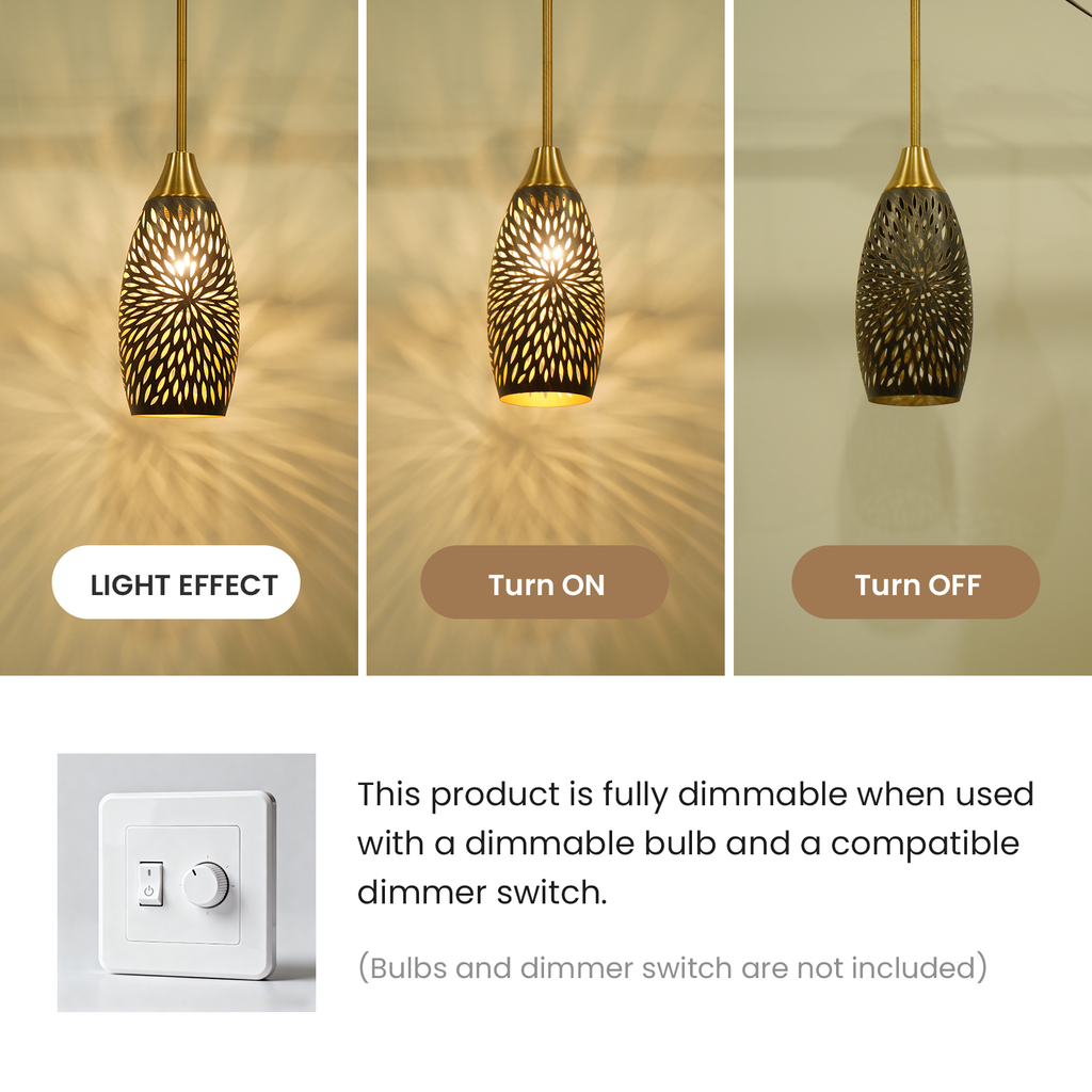 ALUCSET Plug-in Adjustable Pendant Light, 4.8"×7.8" Hanging Lamp for Kitchen Island Dining Living Room