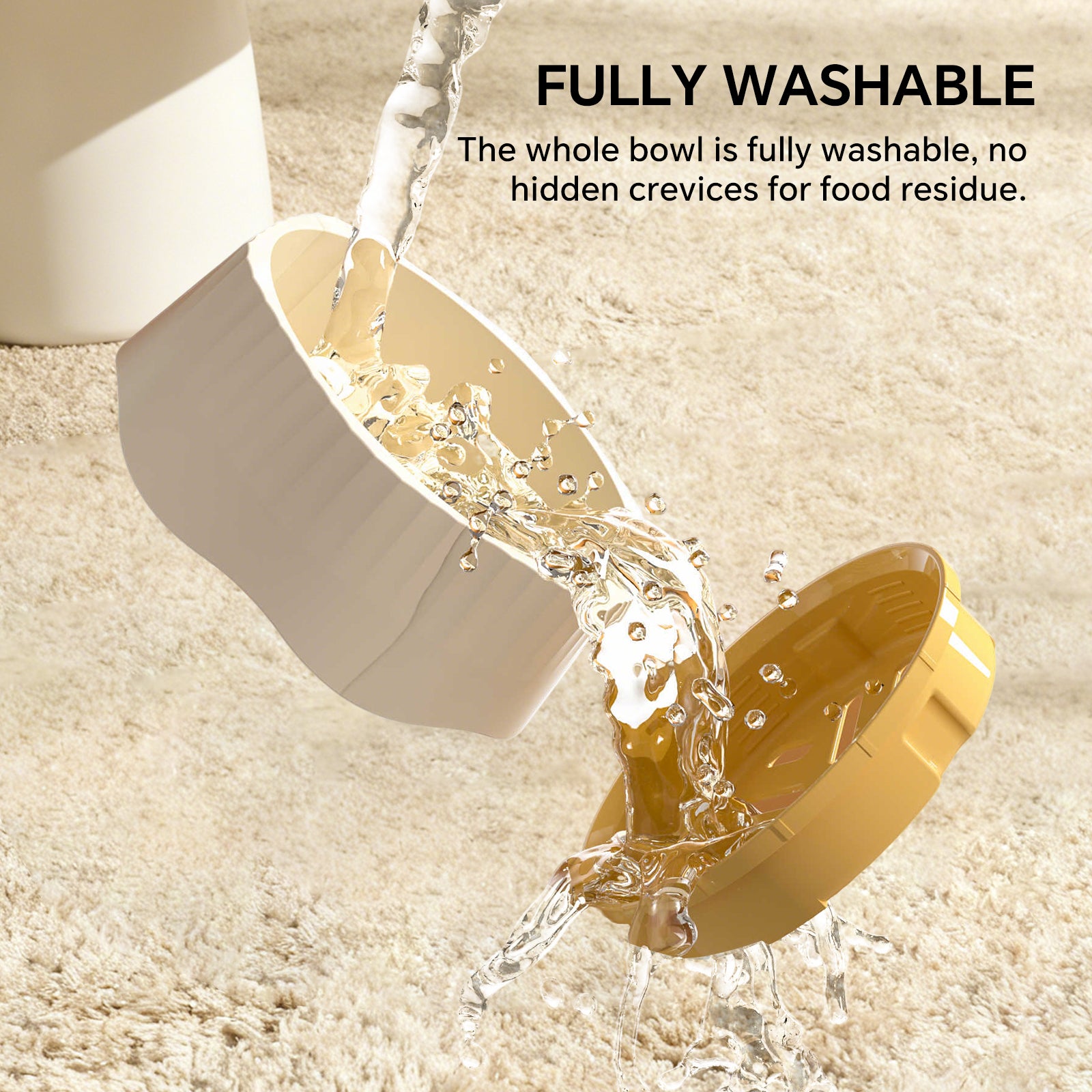 2-in-1 Convertible Slow Feeder Dog Bowl, Regular and Slow Mode for Fast Eaters, Anti-Bloat, Interactive Puzzle, Non-Slip for Small Medium Large Breed Dogs, Cats, Puppies, Pets, Creamy White