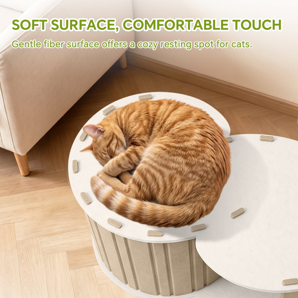 Cat Tunnel Bed with Hideaway House, Collapsible Indoor Cat Play Tunnel for Resting and Playing, Enclosed Pet Nest for Cats Kittens and Small Animals