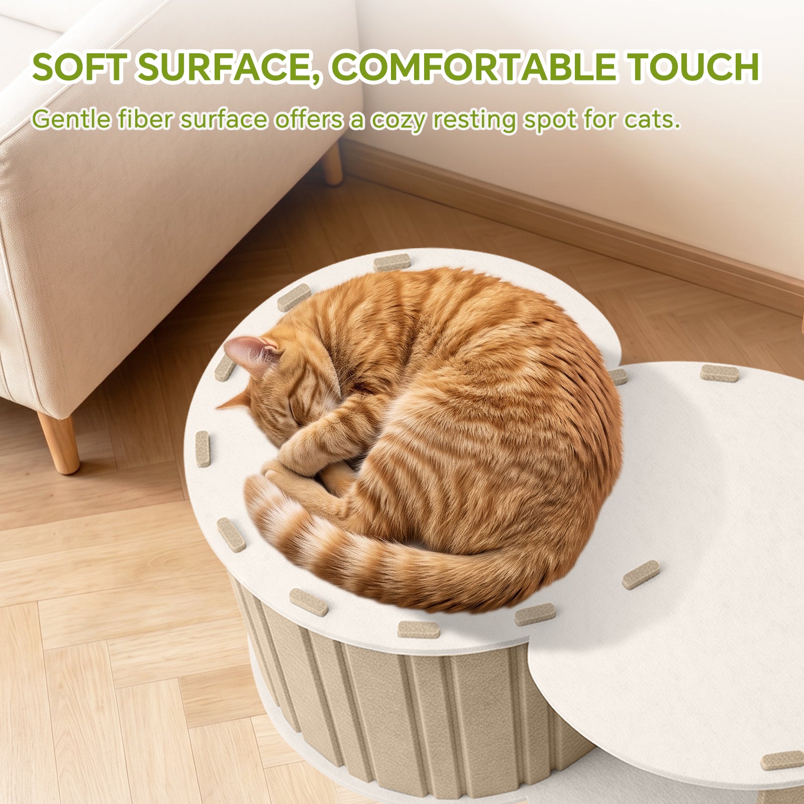 Cat Tunnel Bed with Hideaway House, Collapsible Indoor Cat Play Tunnel for Resting and Playing, Enclosed Pet Nest for Cats Kittens and Small Animals