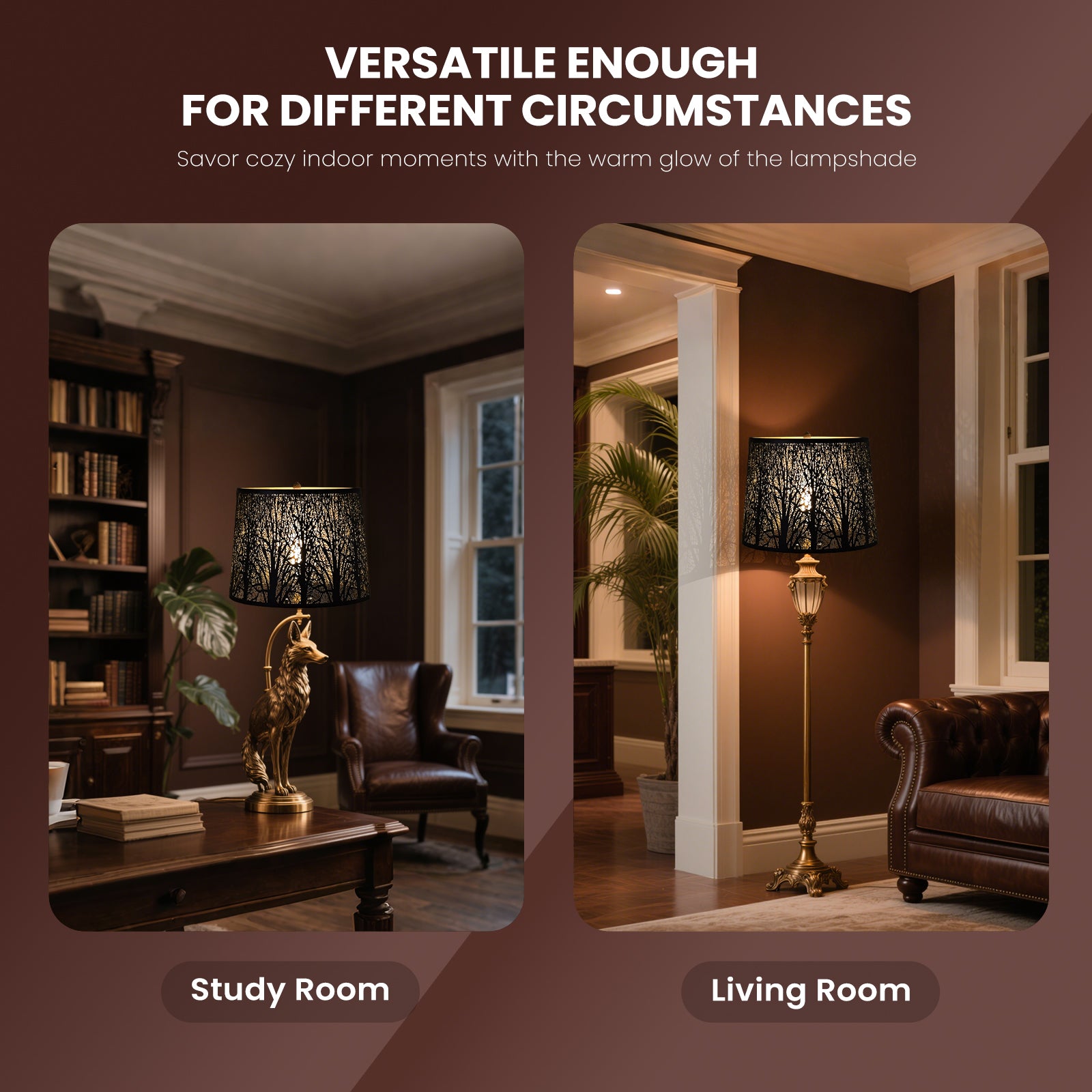 Metal Etched Tree Pattern Drum Lampshade – 12×14×10 Inch | Spider Fitter