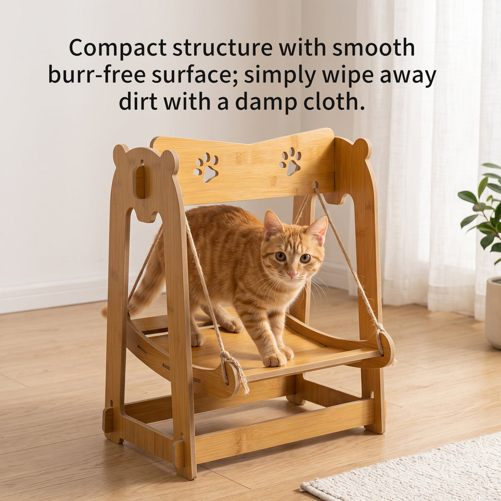 Indoor Cat Swing Hammock, Hanging Pet Bed for Cats and Small Dogs, Elevated Cozy Lounger Chair