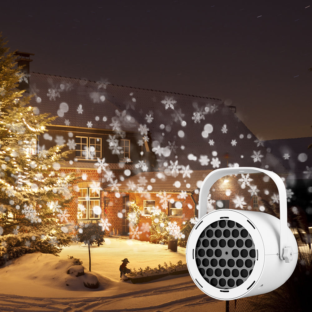 Mini Adjustable LED Christmas Projector Light with Snowman and Snowflake Patterns for Indoor Parties, Birthday Celebrations, Garden and Entryway Decor
