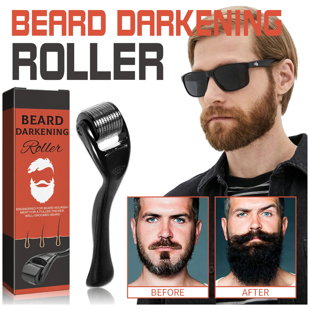 Beard Derma Roller, Beard Darkening Roller for Men, Stimulate Beard Growth, Thick Fuller Beard Grooming Tool