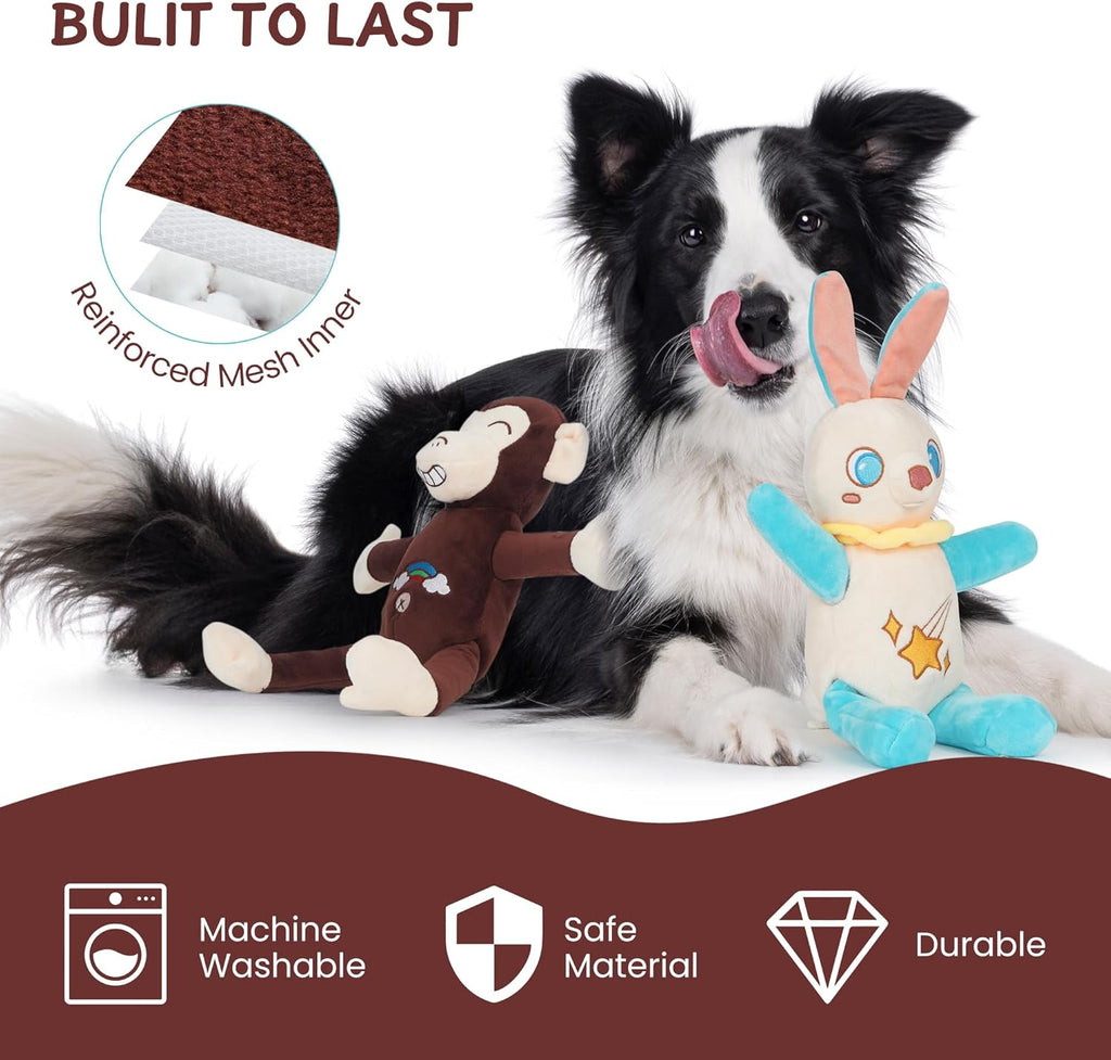 ZippyPawst Dog Toys with Squeaker & Crinkle - Interactive Stuffed Plush Toy to Keep Dogs Busy, Pet Puzzle Enrichment Chew Toys for Small Medium Large Breeds