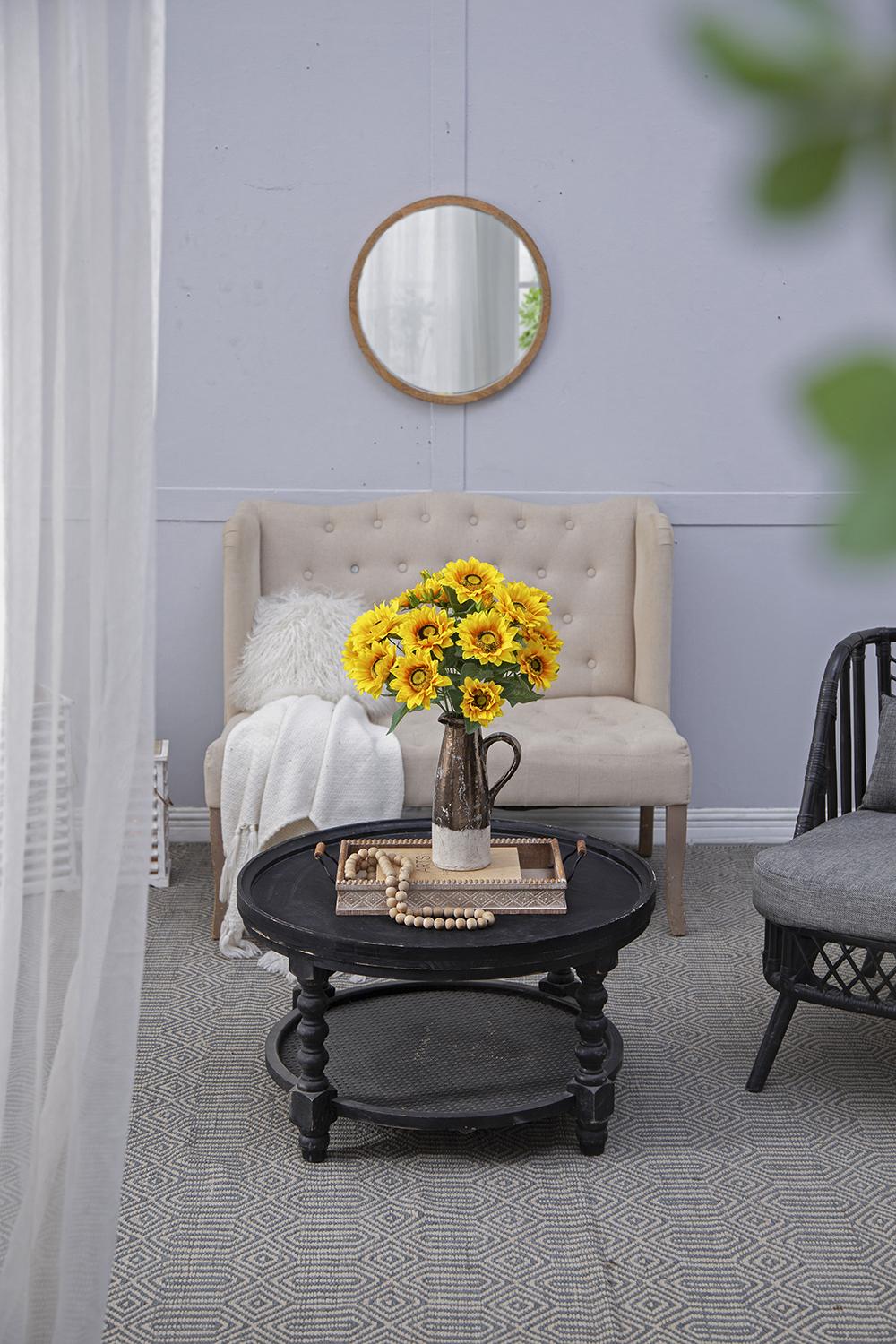 10.2 x 11 x 18.9"H Artificial Yellow Sunflower BushX9,4 Pack