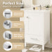 20 Inch Bathroom Vanity with Sink, Modern White Freestanding Bathroom Cabinet, Soft Close Drawer and Door, Space Saving Storage