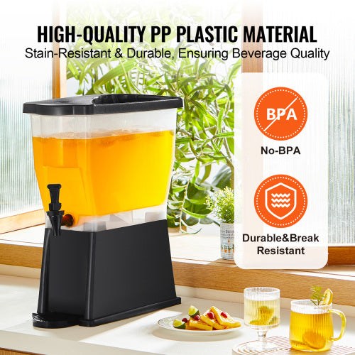 3 Gallon Beverage Dispenser, Plastic Juice Dispenser with Spigot and Lid, Drink Dispenser for Party, Restaurant, Hotel