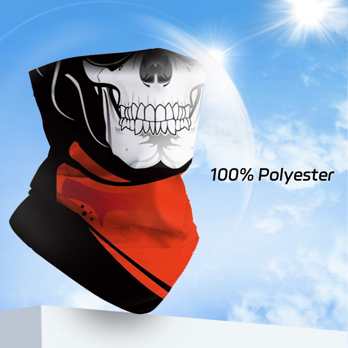 Neck Gaiter Face Cover Mask Bandana Scarf Neck Warmer Balaclava Headband Headwear Head Wrap for Outdoors Ski Cycling Motorcycle, Halloween Costume
