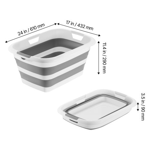 Foldable Dog Bath Tub, Portable Pet Grooming Shower Station for Small Dogs Cats, 34L Gray White