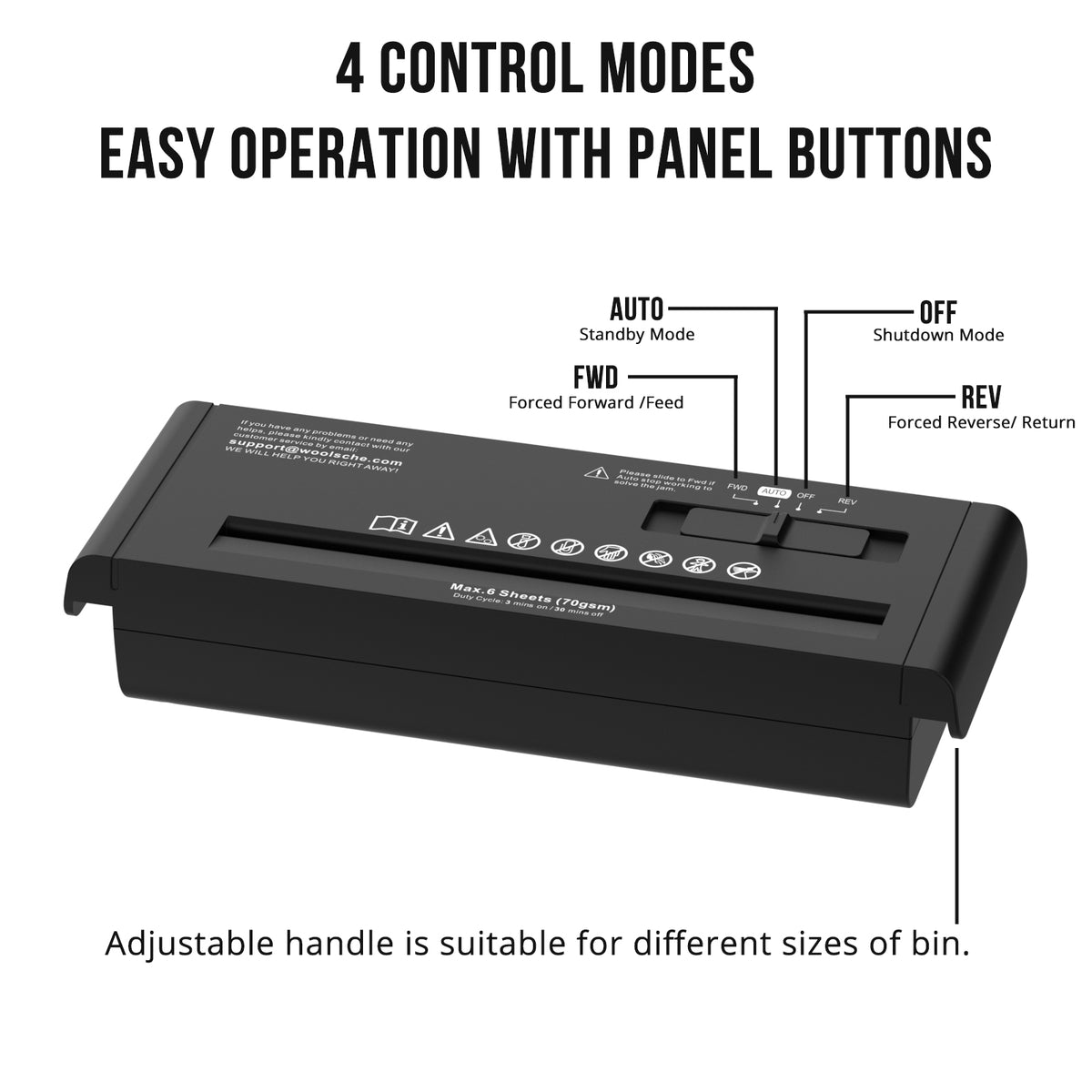 Compact Strip-Cut Paper Shredder for Home Use, 6-Page Capacity, No-Basket Portable Design, Overheat Protection