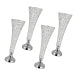 4 Pack 20 Inch Crystal Wedding Vases, Silver Metal Trumpet Flower Stand for Wedding Centerpieces, Party Decor