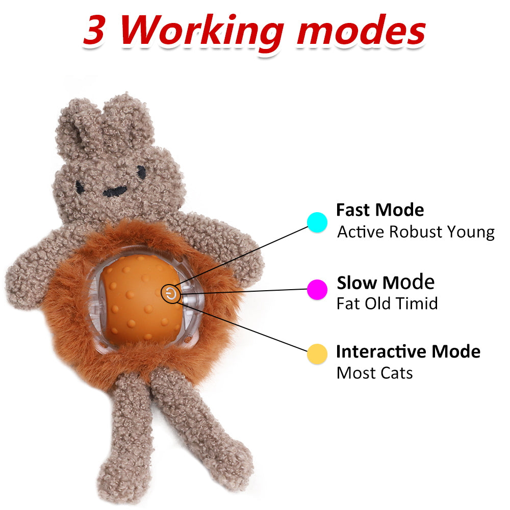 Interactive Indoor Cat Toys: Rabbit Cover Fast - Moving Ball, Bird Chirping Toy & Automatic Kitten Toys
