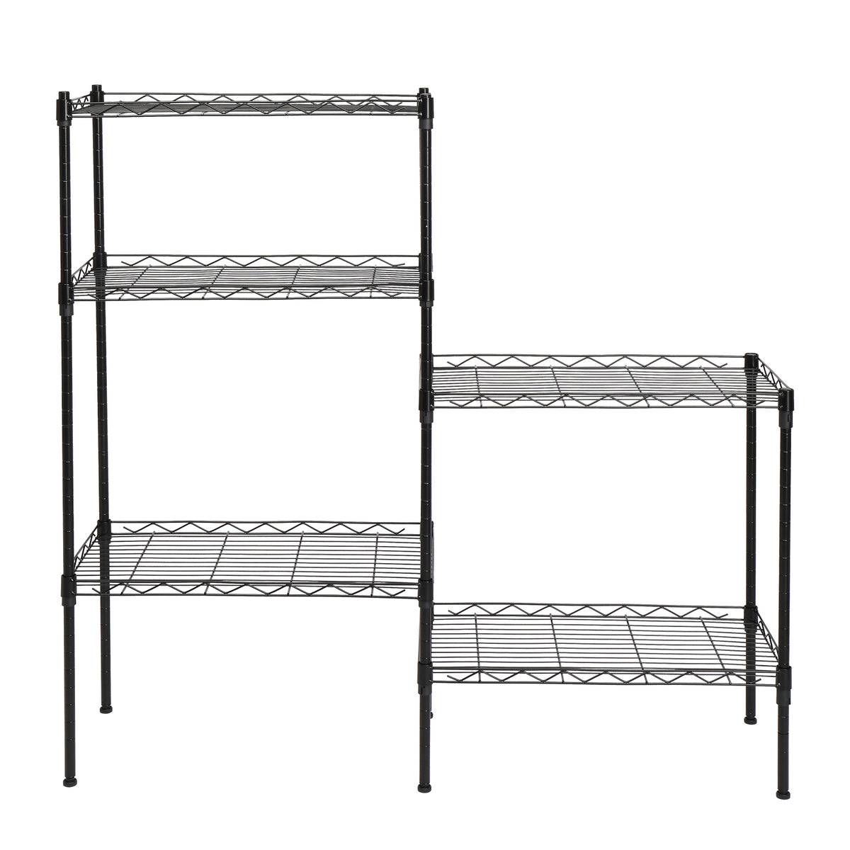 AEELLEEA-Changeable Assembly Floor Standing Carbon Steel Storage Rack, Black