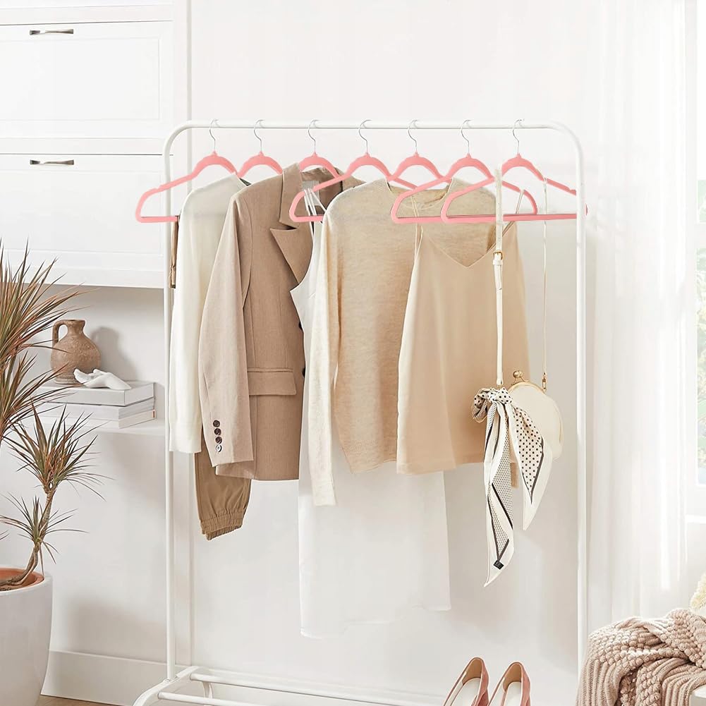 AEELLEEA 10 Pack Velvet Hangers, Premium Non-Slip Clothes Hangers, Pink