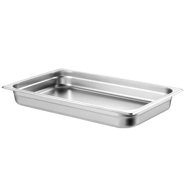 6 Pack Stainless Steel Steam Table Pans, Full Size Hotel Food Pan, Commercial Catering Tray for Restaurant Buffet