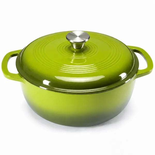 6 Quart Enameled Cast Iron Dutch Oven with Lid, Non-Stick Enamel Cookware for Braising, Stewing, Bread Baking, Induction Compatible