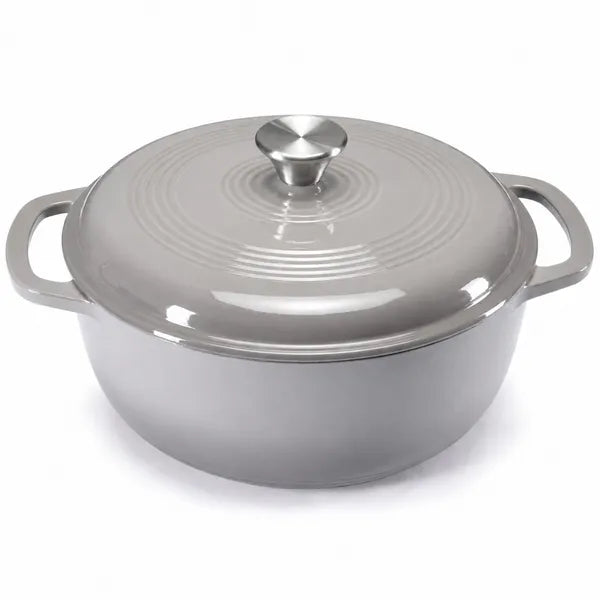 6 Quart Enameled Cast Iron Dutch Oven with Lid, Non-Stick Enamel Cookware for Braising, Stewing, Bread Baking, Induction Compatible