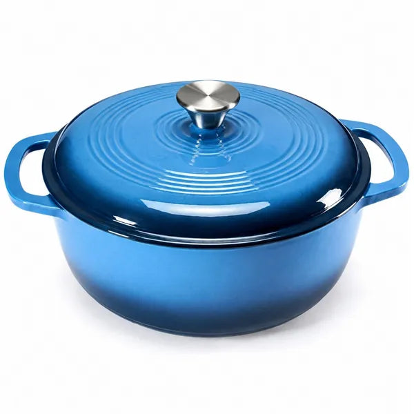 6 Quart Enameled Cast Iron Dutch Oven with Lid, Non-Stick Enamel Cookware for Braising, Stewing, Bread Baking, Induction Compatible