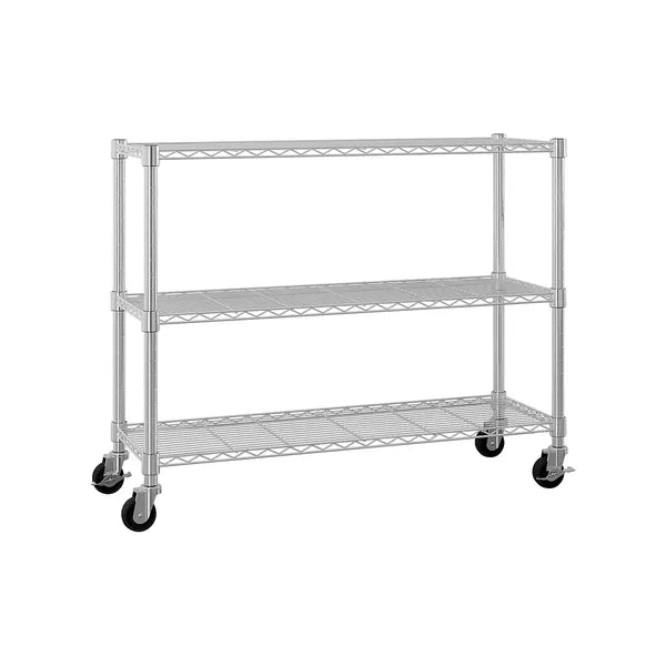 Aeelleea 6 Tier NSF Certified Wire Shelving Unit with Wheels, Freely Adjustable Heavy Duty Metal Storage Rack, Silver,48x18x72 Inch