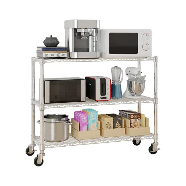 Aeelleea 6 Tier NSF Certified Wire Shelving Unit with Wheels, Freely Adjustable Heavy Duty Metal Storage Rack, Silver,48x18x72 Inch