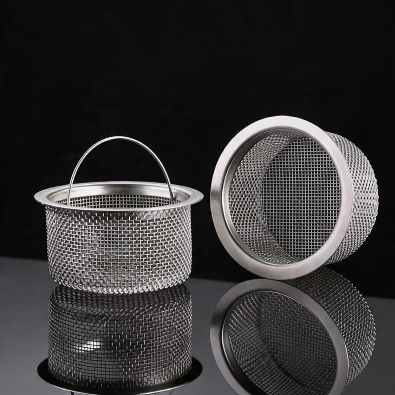 Sink Internal Snag Trap, 3-Inch Stainless Steel Strainer, Anti-Clog Kitchen Sink Drain Filter Mesh, Food & Hair Catcher, Waste Debris Drainage Stopper