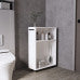 Slim Bathroom Storage Cabinet, White Narrow Toilet Side Cabinet with Open Shelf and Cupboard, Freestanding Organizer for Small Space