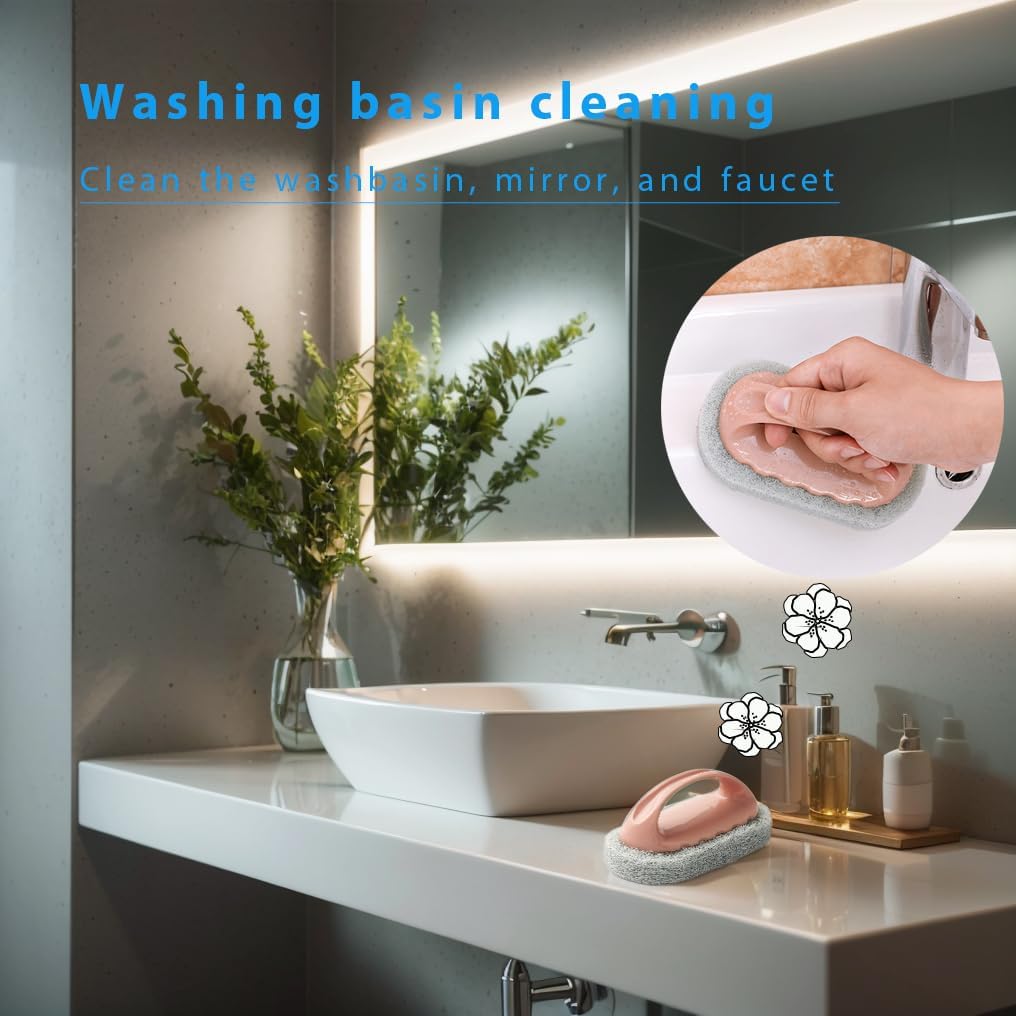 Dish Soap Scrub Brush, Shower Cleaner Brush, Bathtub Cleaner Shower Brush for Cleaning, Ergonomic Handle All Purpose Kitchen Bathroom Scrubbing Sponge Brush (Random Color)