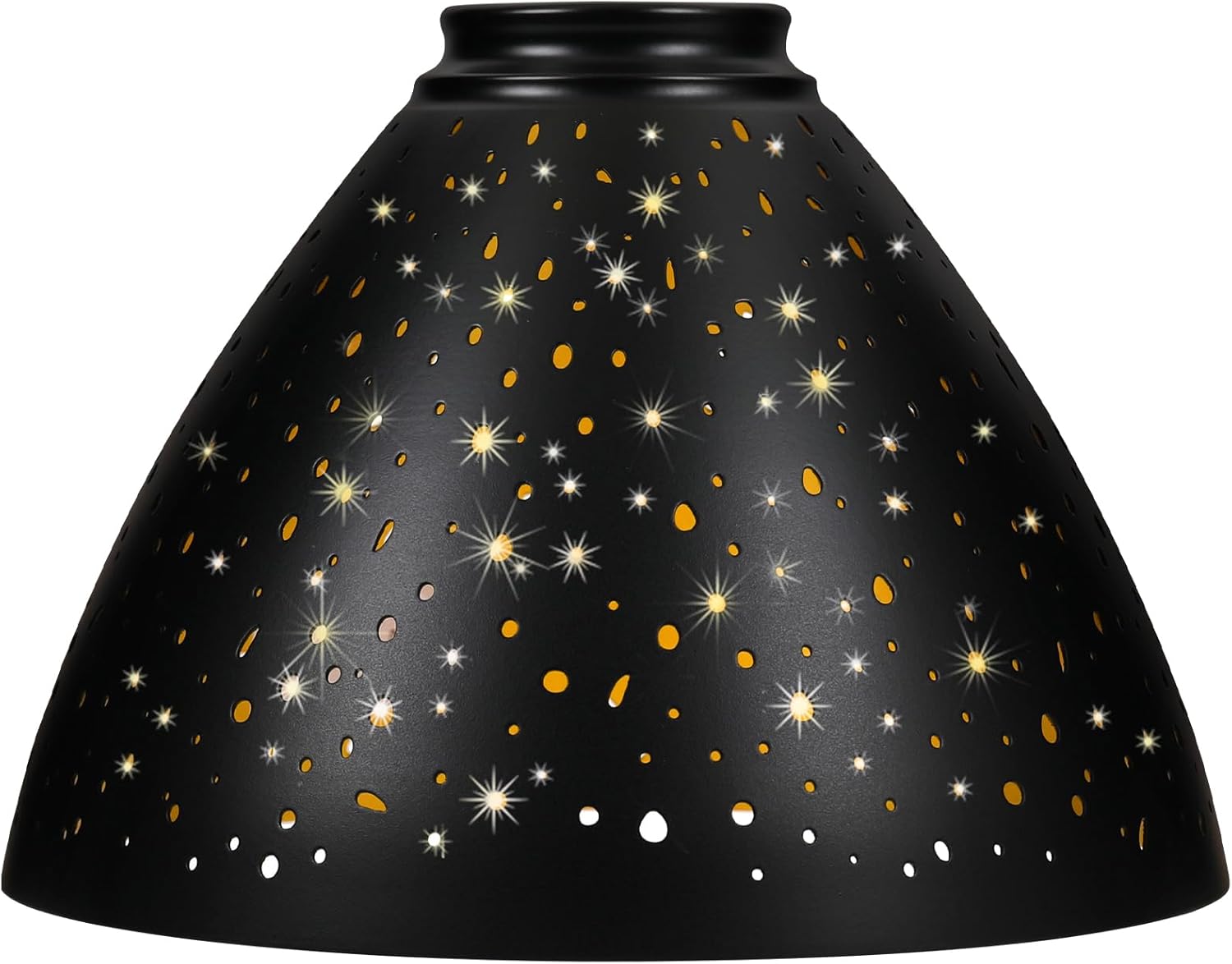 Torchiere Lamp Shade | Etched Stars Design with Screw-On Fitter