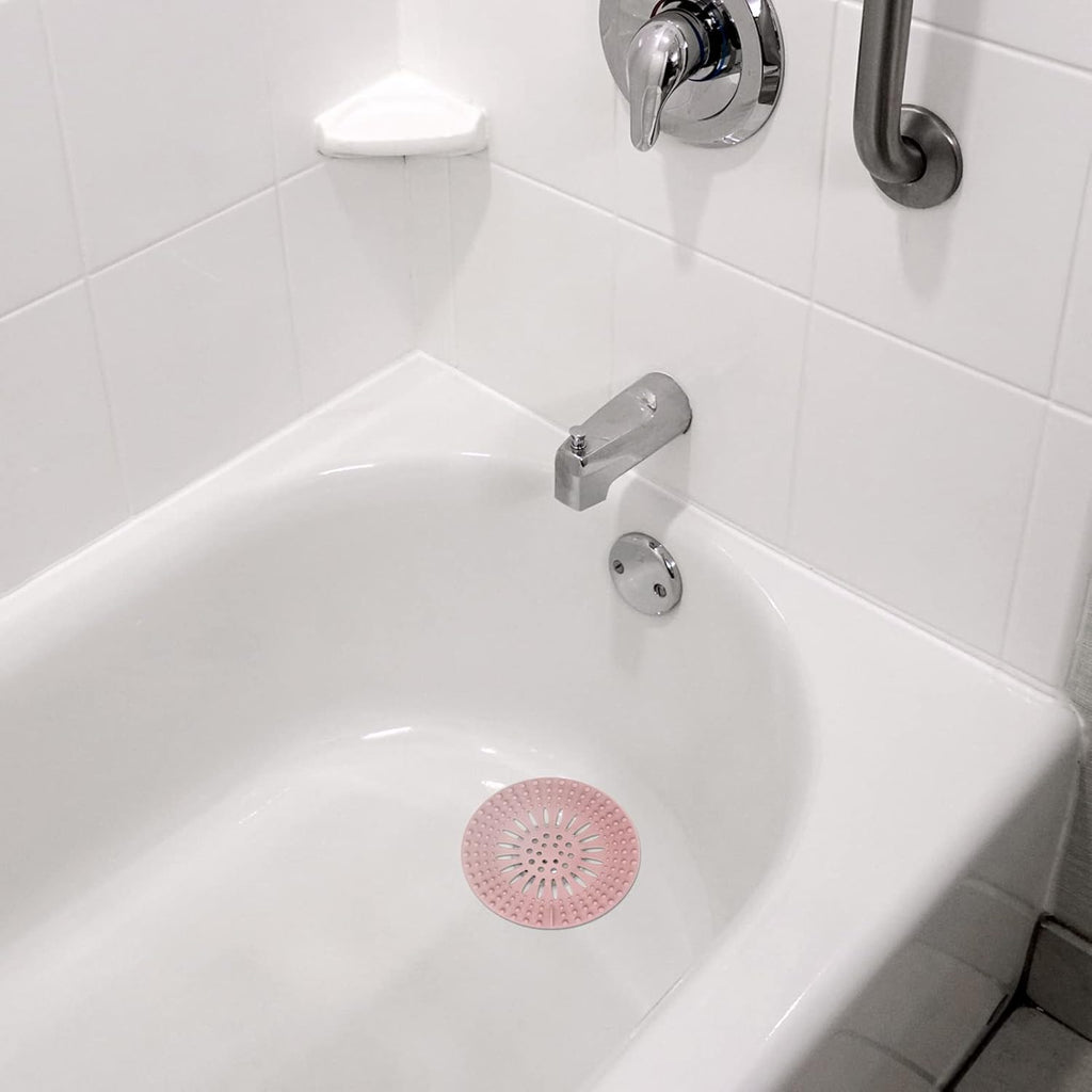 Sink Drain Strainer, Shower Drain Hair Catcher, TPR Drain Hair Catcher, Flat Drain Cover Anti-Clog Hair Trap for Tub Sink Laundry