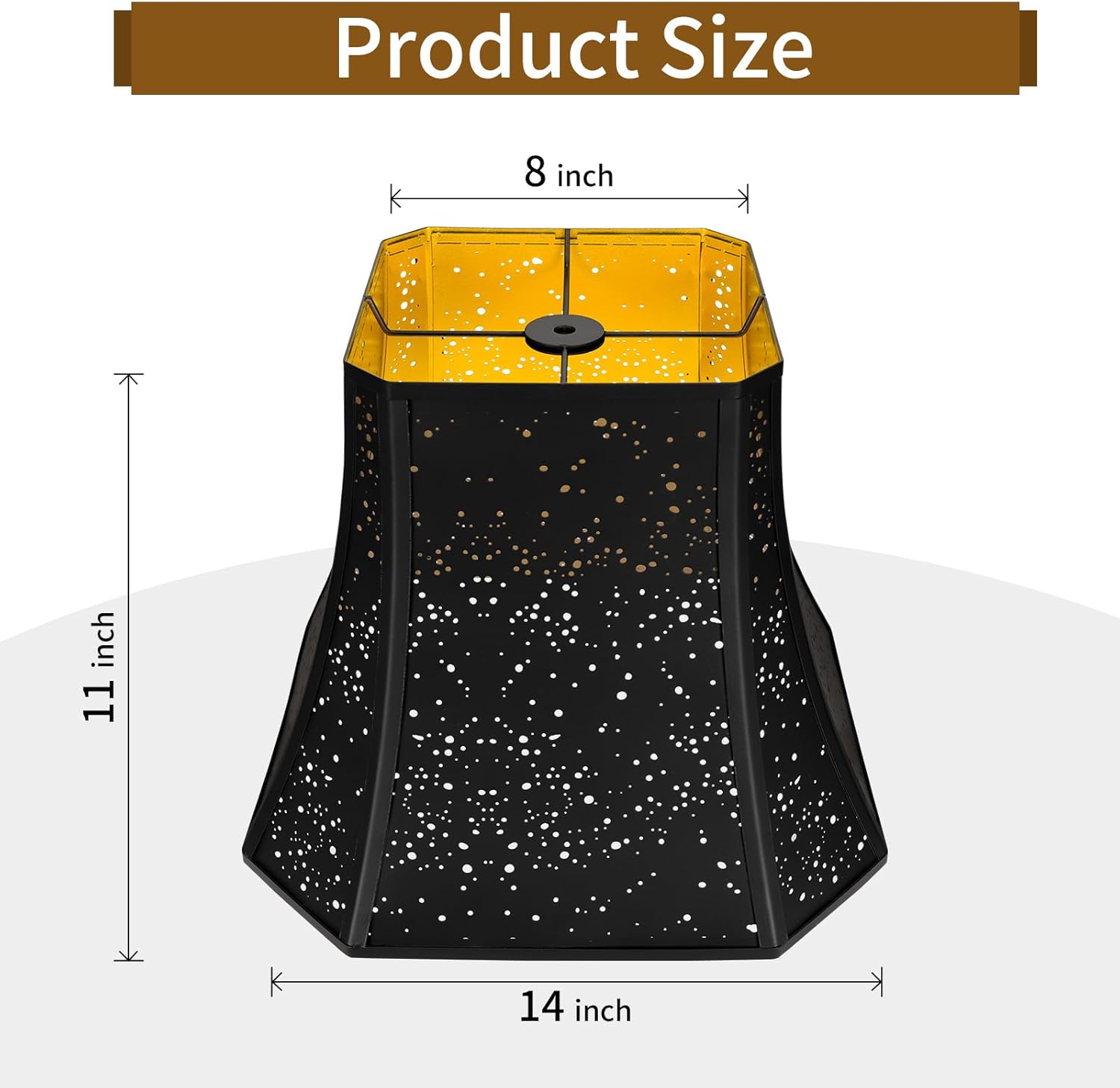 Square Cut Bell Lampshade | Etched Starry Sky Design