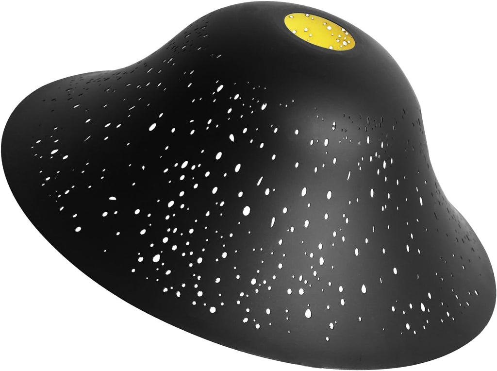 Starry Night Metal Replacement Lamp Shade, 11.8" Diameter, for Torchiere & Pendant Lights, Black & Gold Etched Design