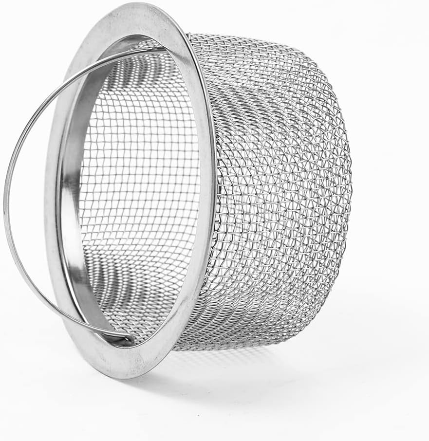 Sink Internal Snag Trap, 3-Inch Stainless Steel Strainer, Anti-Clog Kitchen Sink Drain Filter Mesh, Food & Hair Catcher, Waste Debris Drainage Stopper
