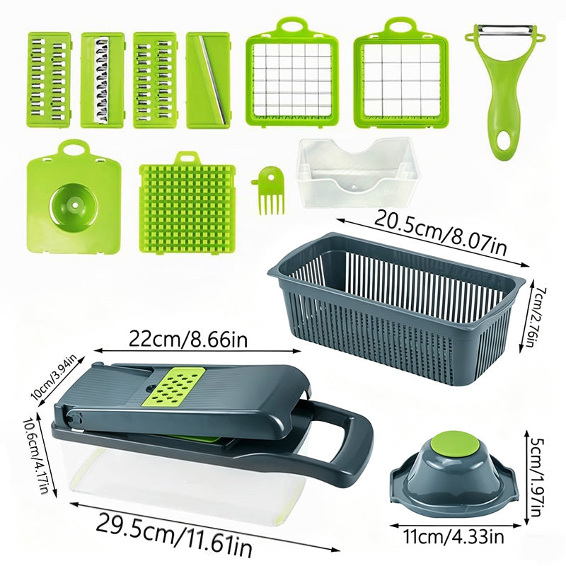 Vegetable Chopper with Container, Multifunctional Mandoline Slicer and Food Cutter for Kitchen Vegetable and Fruit Prep