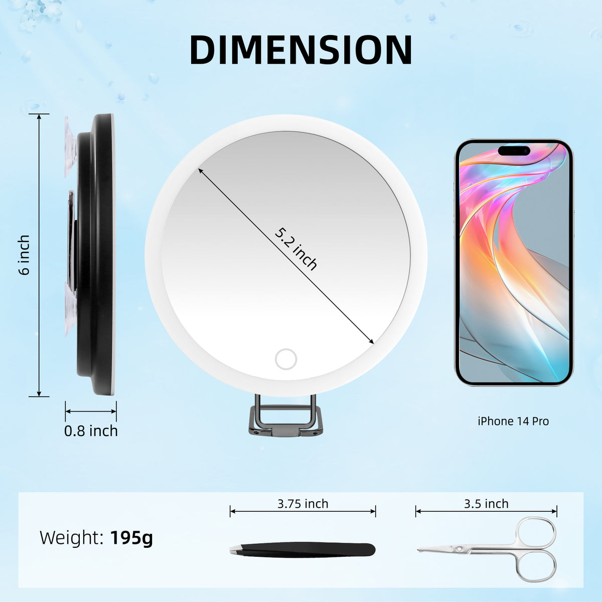 LED Makeup Mirror with Lights, 3 Lighting Modes, 10X 20X 30X Magnifying Vanity Mirror, Desk Suction Hanging 3-Way, Travel