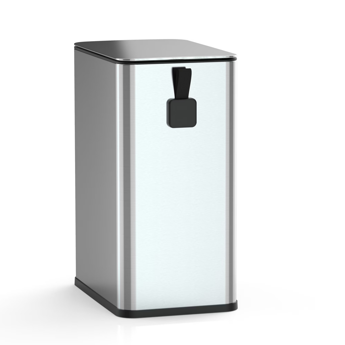 AEELLEEA-Bathroom Trash Can, 2.6 Gallon Stainless Steel Step Garbage Bin with Soft Close Lid, Silver
