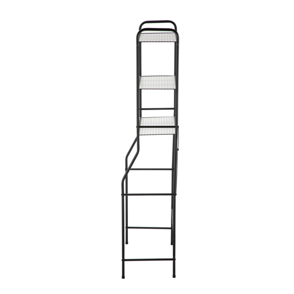 AEELLEEA 3-Tier Over-the-Toilet Storage Rack, Freestanding Metal Bathroom Organizer Shelf, Black