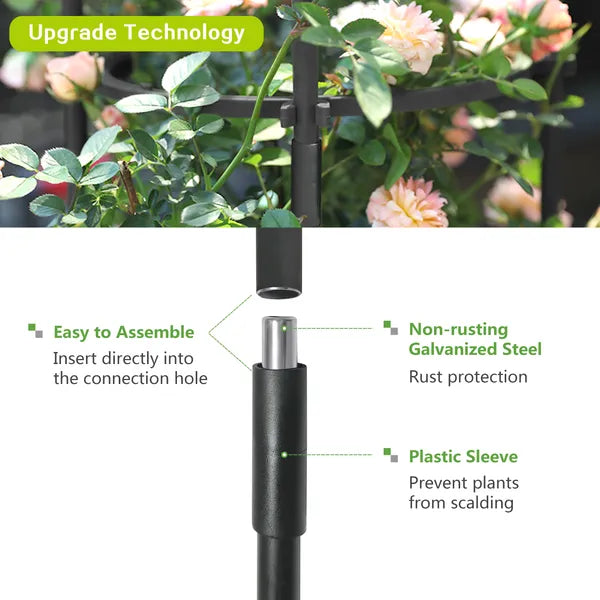 AEELLEEA Garden Obelisk Trellis 64.2" H x 10.2" W, Rustproof Adjustable Height Metal Plant Support for Climbing Roses Vines