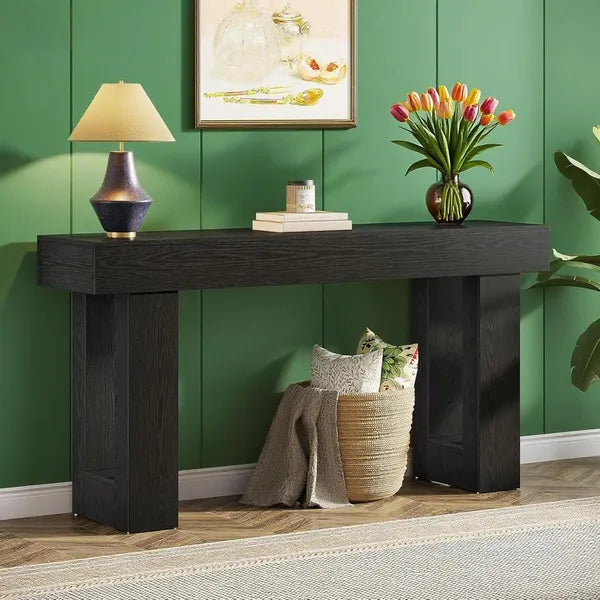 Aeelleea 63 Inch Long Console Table, Wooden Rectangular Sofa Table Behind Couch, Entryway Hallway Living Room