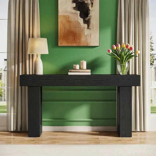 Aeelleea 63 Inch Long Console Table, Wooden Rectangular Sofa Table Behind Couch, Entryway Hallway Living Room