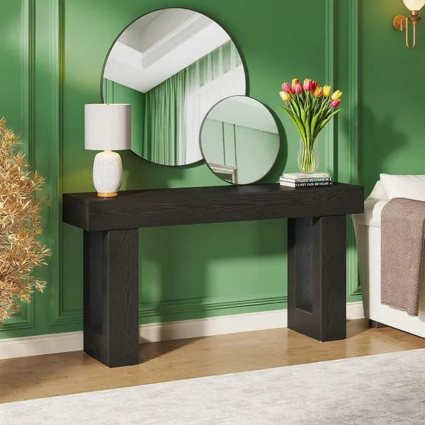 Aeelleea 63 Inch Long Console Table, Wooden Rectangular Sofa Table Behind Couch, Entryway Hallway Living Room