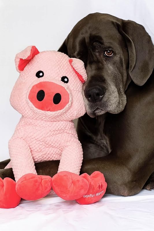 ZippyPaws Plush Pig Dog Toy | Heavy Duty Dog Toys for Dog Enrichment Toys for Large Dogs | Dog Toys Without Squeakers