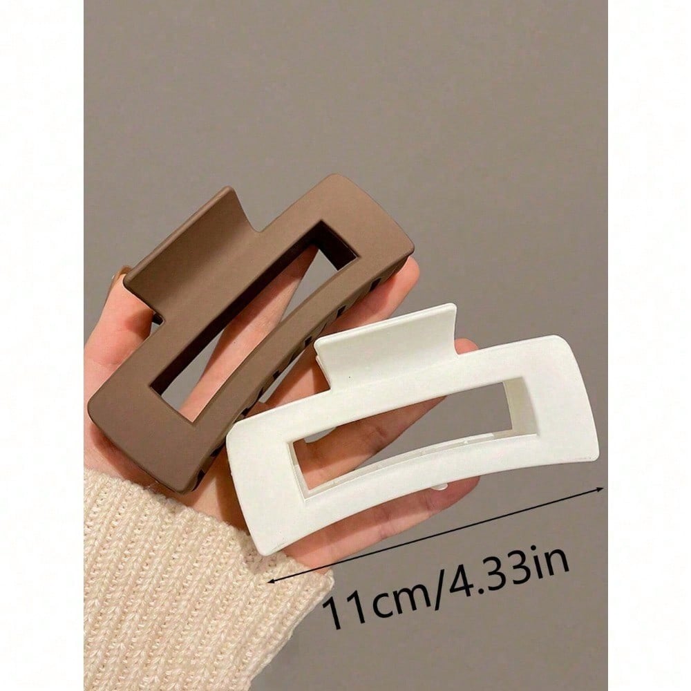 3 Pack Matte Rectangular Hollow Hair Claw Clips, Large Non-Slip Hair Jaw Clips, Strong Hold Hair Clips for Thick & Thin Hair, Women Hair Accessories